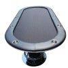 Elite 96" Poker Table for 10 Players Casino Games Oval with Speed Cloth Felt Playing Surface Pedestal Base Cup Holders Black