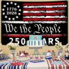 Probsin Large 250 Anniversary USA Backdrop 72" x 48" 250 Years America Flag 1776-2026 We The People Patriotic Poster Hanging Supplies Wall Decor Bulle