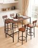 VEVOR Bar Table, 5PCS 47â€³ Bars Tables Set, Bar Tables and Chair Set with Rounded Edge Design, Rectangular Pub Table with Four Stools for Living Room