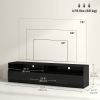LED Lighted TV Stand for TVs up to 75", Modern TV Cabinet with Storage Drawers for Living Room, High Gloss Black