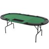 Poker Table Green and Black MDF, polyester, artificial leather, steel