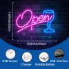 Bar Open Neon Sign, 12.6"X 7.87" Dimmable Bar Open Signs for Business, Powered by USB LED Light Up Sign for Beer Bar Home Pub Club Party Gift