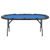 10-Player Folding Poker Table Blue 81.1"x41.7"x29.5"