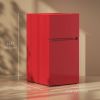 3.2 Cu Ft Compact Refrigerator, Mini Fridge with Freezer, Adjustable Shelves and Reversible Doors for Bedroom, Red