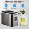 Countertop Ice Maker with 9 Bullet Ice in 7 Mins, Portable Ice Machine with Ice Scoop and Basket , 26.5lbs/24H, Self-Cleaning,Stainless