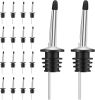 24 Pack Liquor Pour Spouts Set Stainless Steel bottle spout and Liquor Pourers Dust Caps Covers