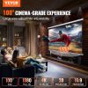 VEVOR Manual Projector Screen, 100 inch 16:9 4K 1080 HD Retractable Pull Down Projector Screen