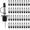 48 Pack Liquor Pour Spout, Stainless Steel Classic Bottle Pourers with Rubber Dust Cap, Speed Wine Bottle Pourer for Liquor Bottle, Oil Bottles