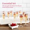 Set of 24 Plastic Champagne Flutes with Rose Gold Rim - 4.5 oz - Shatterproof Disposable Glasses - Elegant Design - Ideal for Weddings