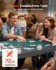 72 in Semi-oval Folding Poker Table Foldable 7 Player Casino Texas Holdem Table