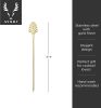 Gold Art Deco Cocktail Picks, Stainless Steel Cocktail Picks for Drinks, Garnish Picks, Cocktail Skewers, Barware Accessories, 5in, Set of 4