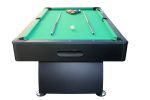 7 ft Pool Table with Black Thin Finish - Billiards Game Room Table for Adults & Family, Home, Dining, or Living Room,Includes Cue Sticks