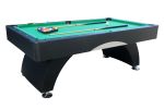 7 ft Pool Table with Black Thin Finish - Billiards Game Room Table for Adults & Family, Home, Dining, or Living Room,Includes Cue Sticks