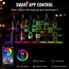 VEVOR LED Lighted Liquor Bottle Display, 3 Tiers 40 Inches, Illuminated Home Bar Shelf with RF Remote & App Control 7 Static Colors 1-4 H Timing