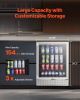 Beverage Refrigerator Cooler, 154 Can Beverage Fridge, Mini Fridge with Glass Door, Adjustable Shelves, Digital Temperature Control