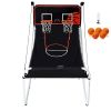 Foldable Basketball Arcade Game, 2 Player Indoor Basketball Game, Home Dual Shot Sport with 5 Balls, 8 Game Modes, Electronic Scoreboard