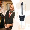 72 Pcs Stainless Steel Bottle Pourers Tapered Liquor Pourers with Rubber Dust Caps Tapered Spouts Set Bar Supplies Vinegar Bottle Dispenser Wine Liquo