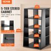VEVOR 5-Tier AV Media Stand, Wooden Audio-Video Media Stand for DVD Players/Cable Boxes/Games Consoles