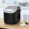 Portable Ice Maker Countertop with Handle, Self Cleaning Ice Maker Machine with Scoop and Basket, 26lbs/24Hrs, Black