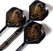 Steel Tip Darts Set with Deluxe Darts case Black Scorpion Series & 6 pcs nylon shafts and flights