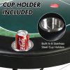 70.8" Folding Poker Table 8 Player Card Table with 8 Cup Holder for Texas Casino, Green