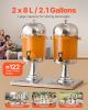 Drink Dispenser 2.1 Gal x 2 Beverage Dispenser for Party with Spigot Tray