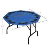 Soozier Poker Table Foldable, 47" Octagon Blackjack Poker Game Table for 8 Players with Cup Holders, Blue Felt