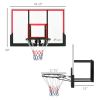 Soozier Wall Mounted Basketball Hoop, Basketball Goal Combo Kit with 43" x 30" Shatter Proof Backboard