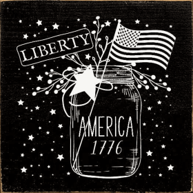 Liberty - America 1776  (Mason Jar) (Color: Black)