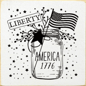 Liberty - America 1776  (Mason Jar) (Color: Cottage White)