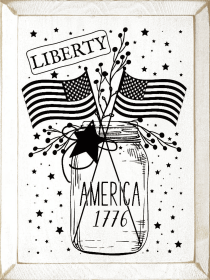 America 1776 Primitive jar (Color: Cottage White)