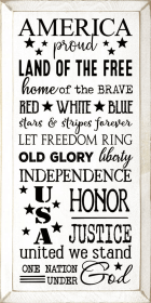 America, Proud, Land Of The Free, Home Of The Brave... (Color: Cottage White)