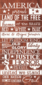 America, Proud, Land Of The Free... Farmhouse (Color: Warm Chestnut)
