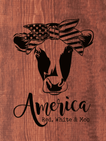 America. Red, White & Moo (Color: Warm Chestnut)