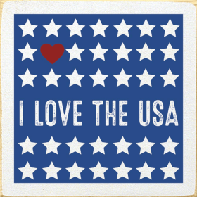 I Love The USA (Stars) (Color: Cottage White with Red and Royal)