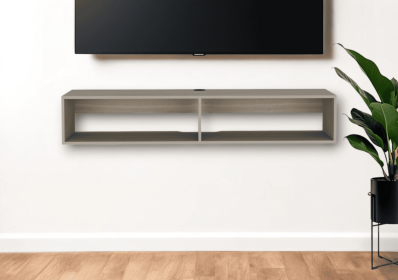 59" Floating Mount TV Stand (Color: Beige)