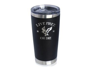 Live Free or Die Insulated Travel Tumbler - Patriotic Gifts (Color: Pink)