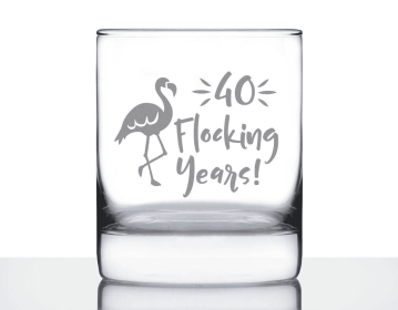 Flocking Whiskey Rocks Glass - Anniversary Gifts (Option: 40Th Anniverary)