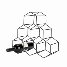 Geo Counter Top Wine Rack By Viski (Color: Gunmetal)