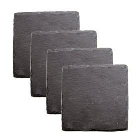Square Slate Coasters By Twine (Color: Black 1)