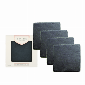 Square Slate Coasters By Twine (Color: Black 2)