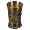 Vintage Egyptian Copper Alloy Wine Cup Embossed Shot Glasses Wine Bar Cocktail Cup One Shot Cup, 40ml