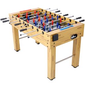 54-Inch Hurricane Foosball Table for Family Game Rooms with Light Cherry Finish, Analog Scoring and Free Accessories (Color: as Pic)