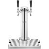 Kegerator Tower Kit, Dual Taps Beer Conversion Kit, Stainless Steel Keg Beer Tower Dispenser with Dual Gauge CGA320 Regulator & D-System Keg Coupler