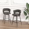 28" 360 Swivel Bar Stools Set of 2 Modern Swivel Bar Chairs, Barstools Counter Height with High Backrest, Easy 3-5 Minute Assembly for Bar, Kitchen