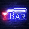 1pc Bar Neon LED Sign,USB-Powered, Multicolor Illuminated Wall Decor for Bars, Cafes, Clubs & Restaurants - Vibrant Pink & Blue Light