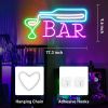 1pc Bar Neon LED Sign,USB-Powered, Multicolor Illuminated Wall Decor for Bars, Cafes, Clubs & Restaurants - Vibrant Pink & Blue Light