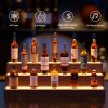 LED Lighted Liquor Bottle Display Shelf, 37 Inch Bar Display Shelf, DIY Illuminated Bottle Shelf with App & Remote Control