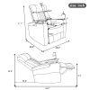 270° Power Swivel Recliner,Home Theater Seating With Hidden Arm Storage and LED Light Strip,Cup Holder,360° Swivel Tray Table,and Cell Phone Holder