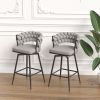 28" 360 Swivel Bar Stools Set of 2 Modern Swivel Bar Chairs, Barstools Counter Height with High Backrest, Easy 3-5 Minute Assembly for Bar, Kitchen
